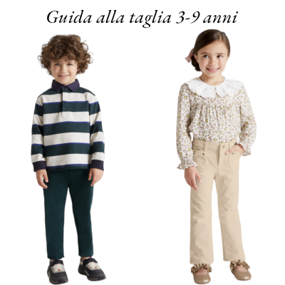 Guida alla taglia 3-9 anni